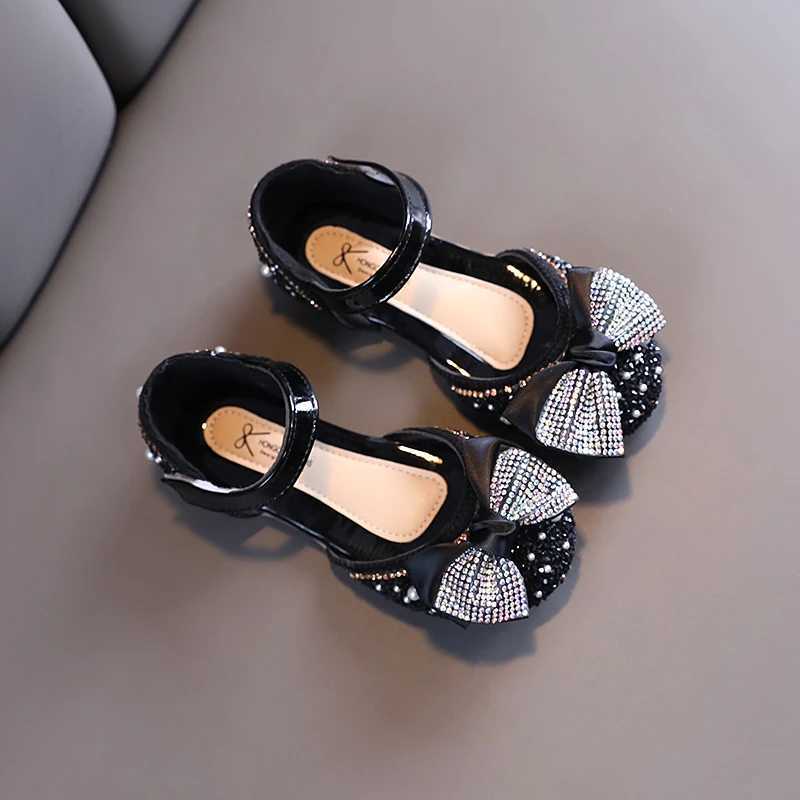 Kids Princess Luxurious Shoes For Wedding Sequins 21-30 Infant Girls Mary Janes Glitter Fashion Pink Green Children Flats W241228