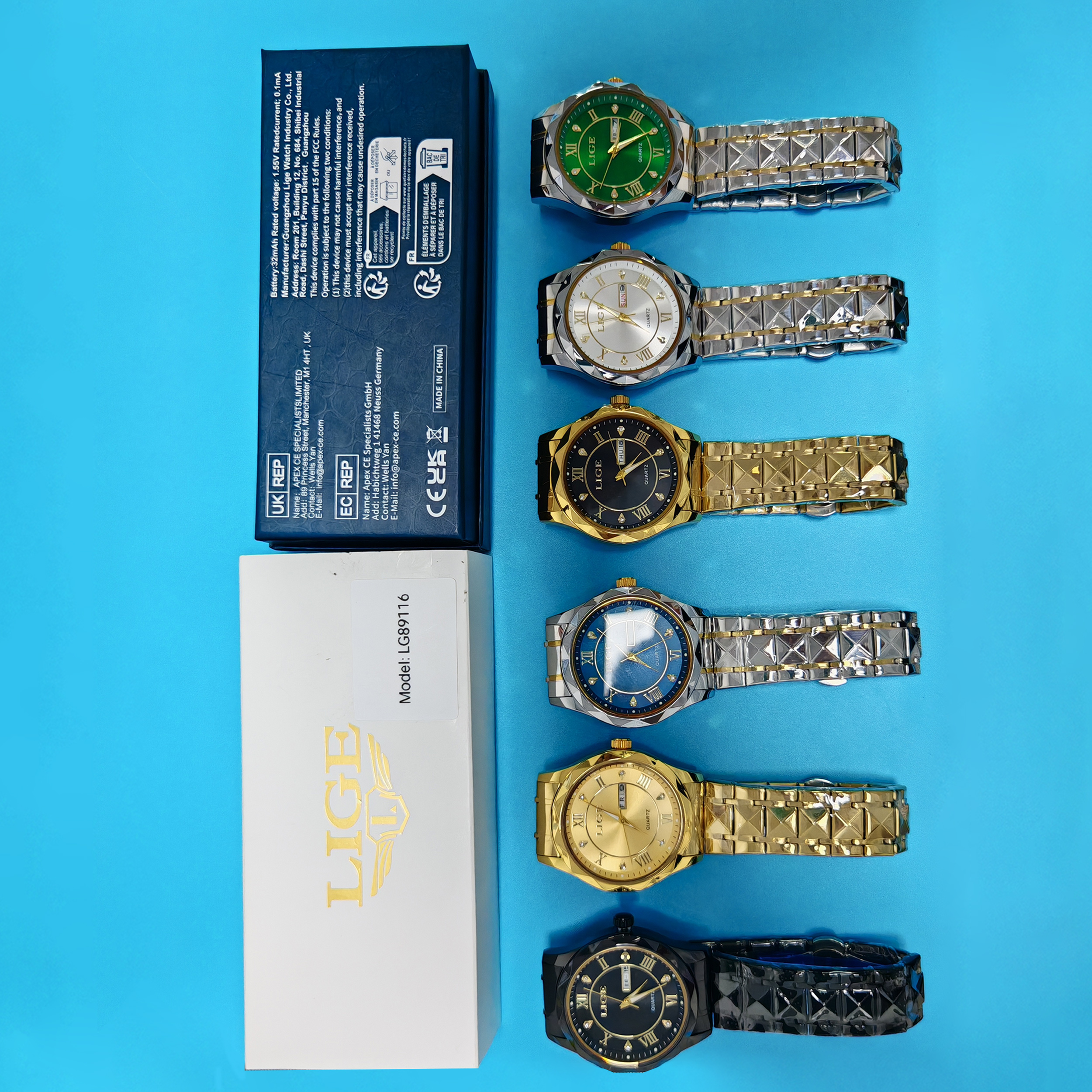 LIGE Men's Quartz Watch Men's Classic Traditional Watch Stainless Steel strap Men's Casual Waterproof Watch Youth Fashion Watch Student
