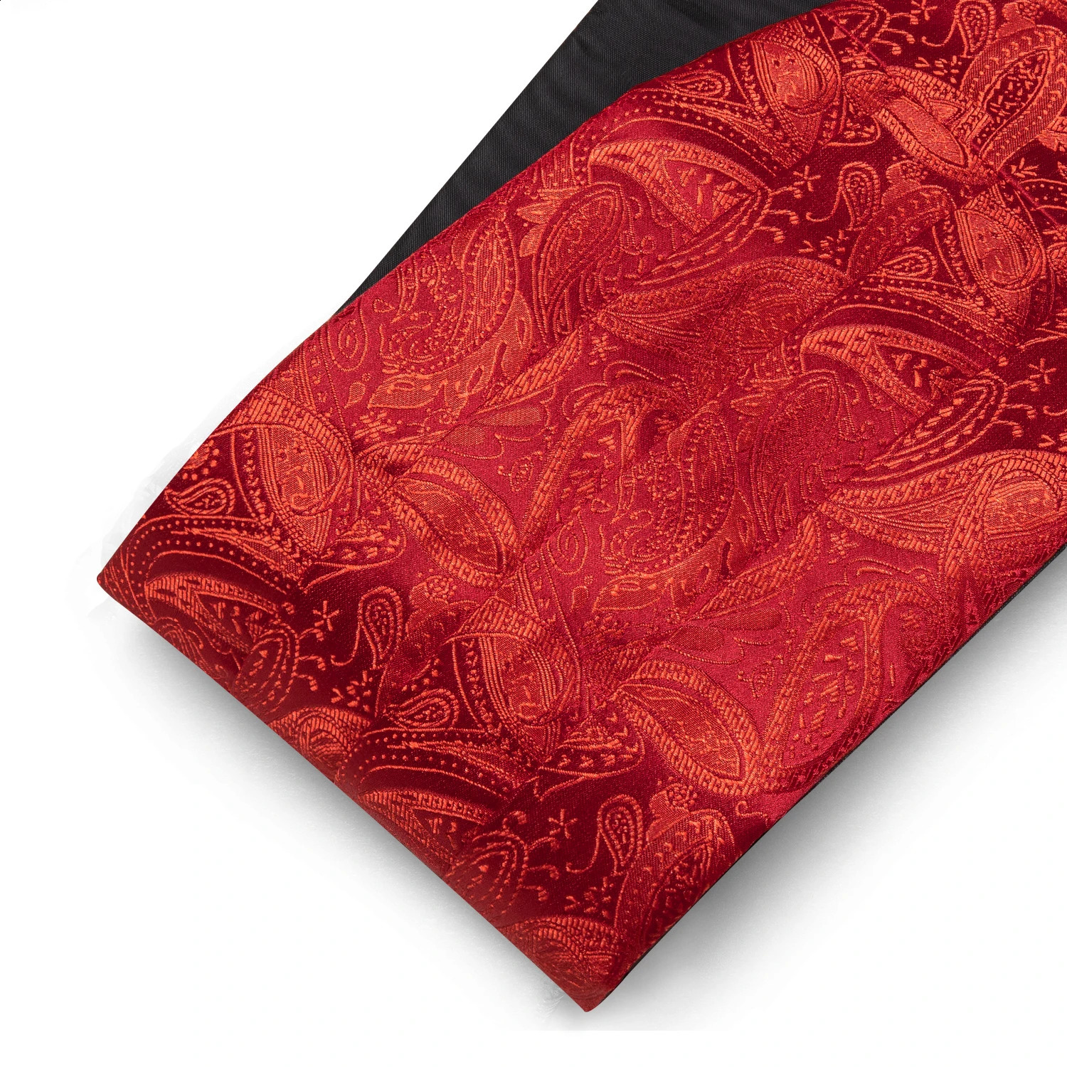 Wedding Red Silk Cummerbund For Men Exquisite Paisley Bowtie Handkerchief Cufflinks Sets Groom Party Business Barry. Wang 1070 241227