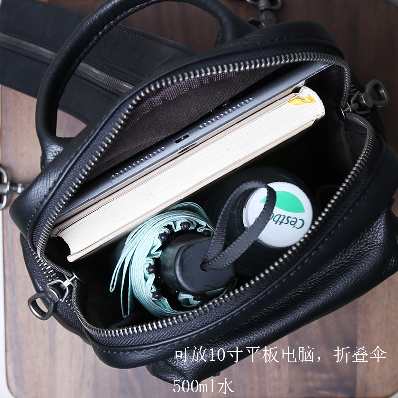 New Men's Genuine Leather Chest Leisure Multi Functional Head Layer Cowhide Crossbody Bag Women's Backpack Large Capacity