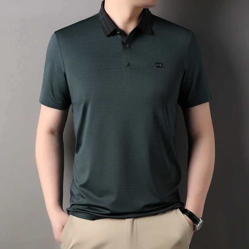 High quality brand short sleeved mens shirt shirt summer new fashion personalized striped print design ice silk T-shirt X241228