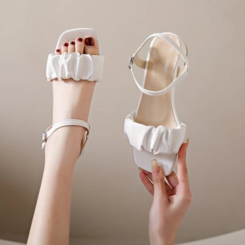 Sandals womens high heels with skirt in summer wear a line with temperament women shoes fairy style single casual 241228