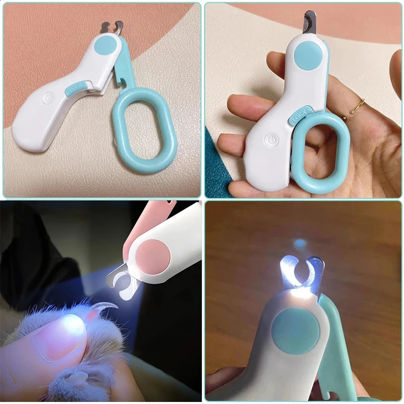 Professional LED Light Pet Nail Clipper Claw Grooming for Cats Small Dogs Scissors Cat Accessories 241228