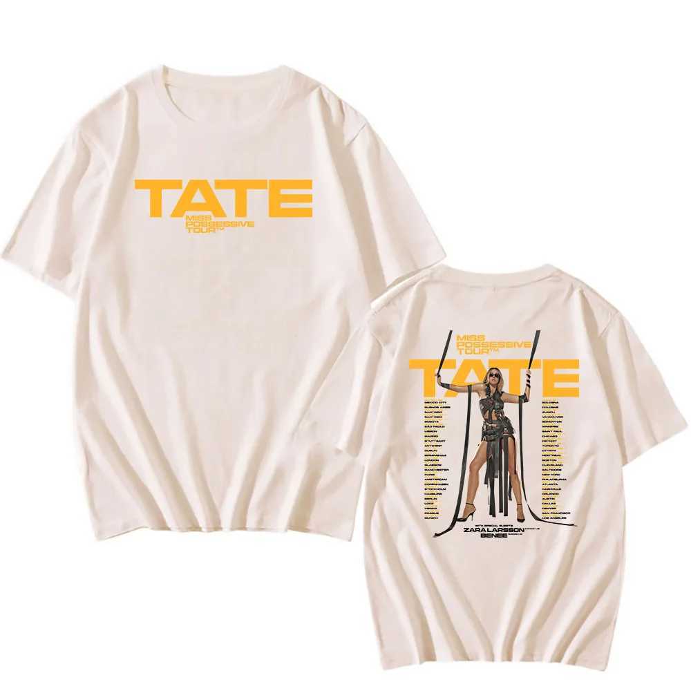 Miss Possessive Tour 2025 T-shirt Tate McRae 2hands Printing Tshirts Soft Round Neck Comfortable T-shirt Cotton Ts Men Women X241228