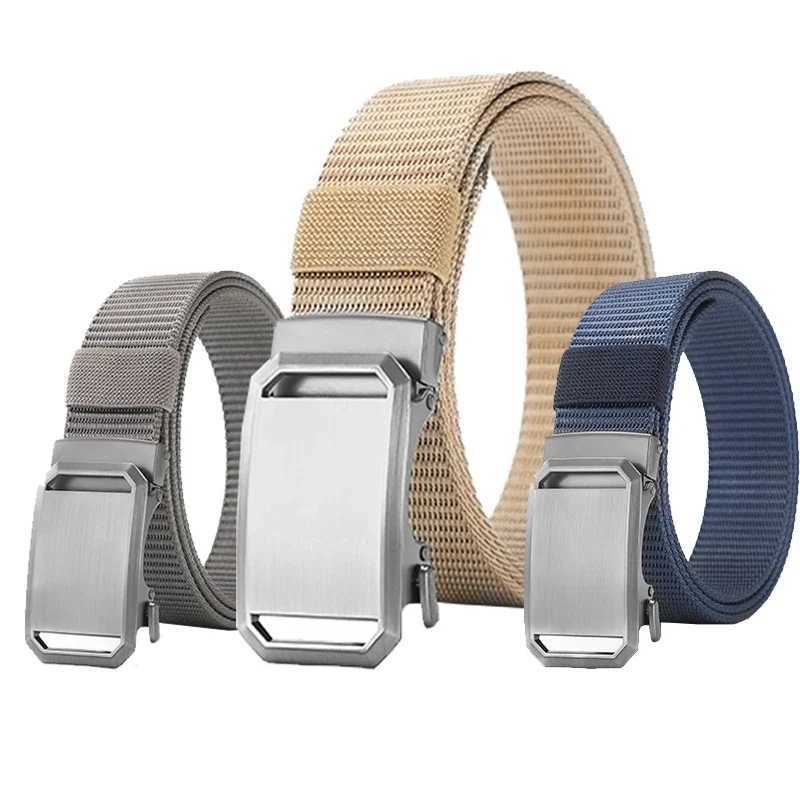 Nylon Belt for Men Canvas Automatic Belt Cintures for Men Casual Fashion Webbing Belt for Jeans Male Waistband Trouser Strap W241228