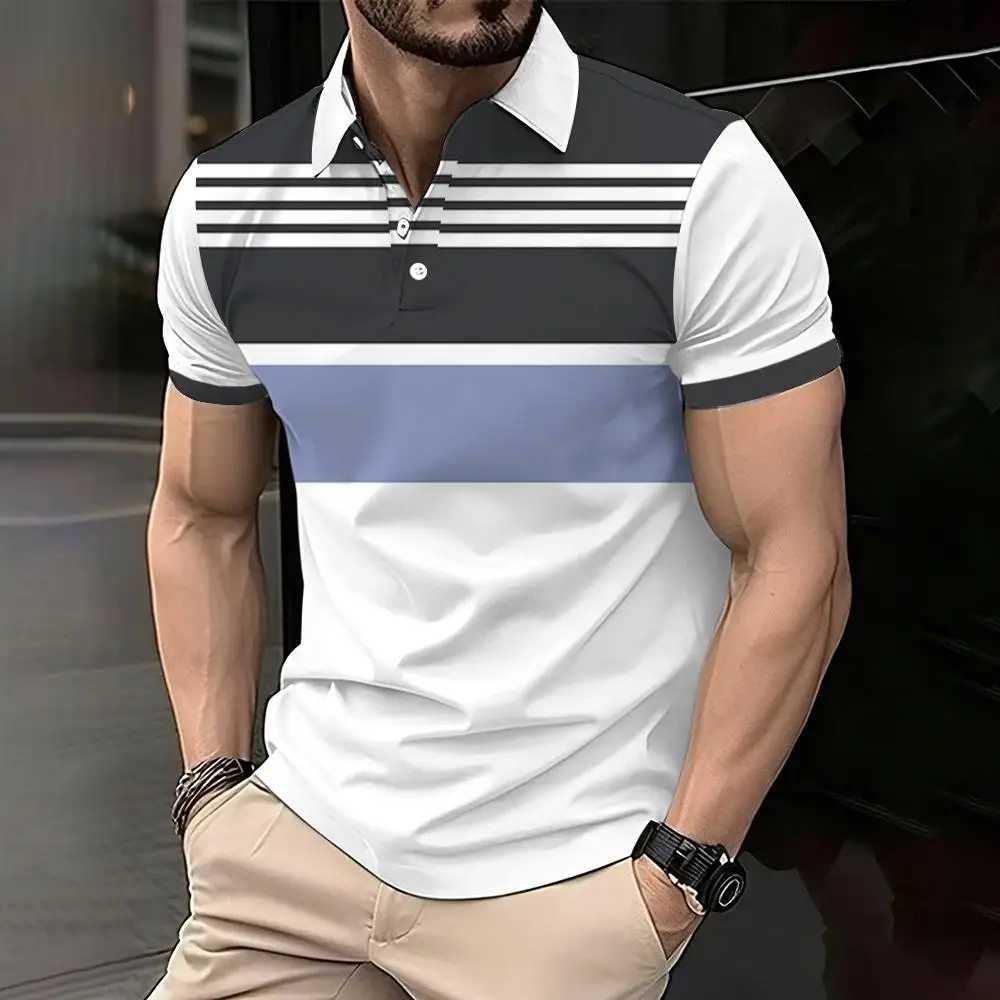 Stylish Striped Print Mens shirt Shirt Casual Buttons Tops Street Daily Oversized Man Clothing Shirt Summer Pullover X241228