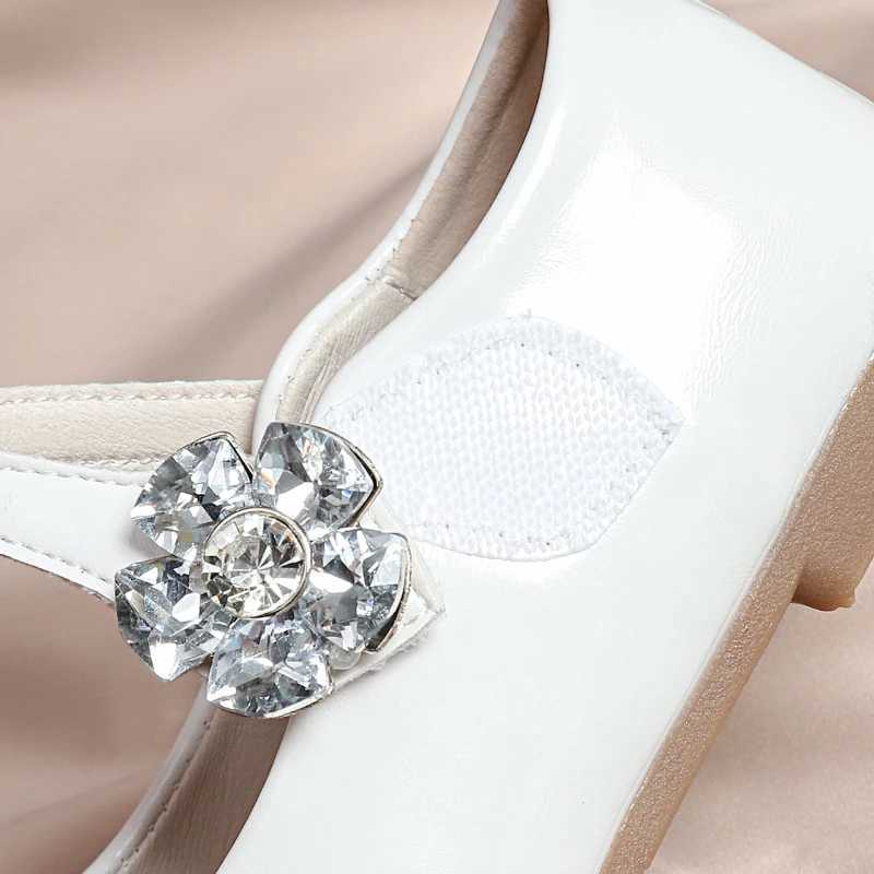Fashion Flats Shoes Girl Trend Luxury Designer Square Toe Ballet silvery Shoes Mary Jane Casual Buckle Strap Children Shoes W241228