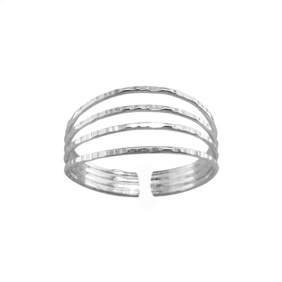Classic Vintage Sand Beach Line Four Layers Geometry Opening Copper Golden Colour Foot Ring Woman Gift Daily Holiday 241225