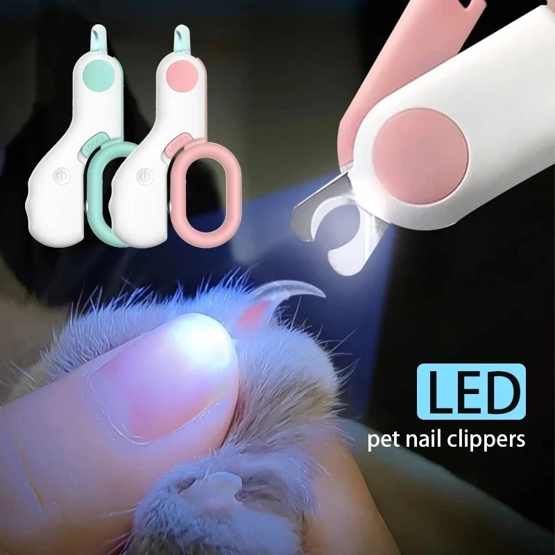 Professional LED Light Pet Nail Clipper Claw Grooming for Cats Small Dogs Scissors Cat Accessories 241228