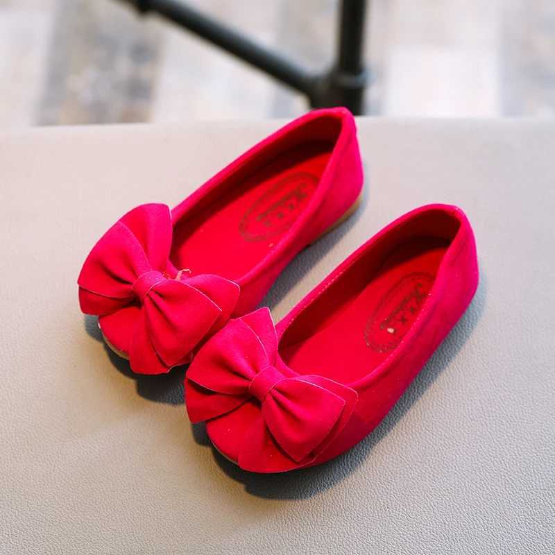 Spring Girls Princess Shoes Bowtie Shallow Light Leisure Children Loafers Slip-on All-match Four Colors Kids Flat Shoe 21-30 W241228