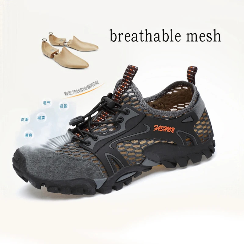 JACKSHIBO Breathable Water Shoes For Men Climbing Hiking Upstream Shoes Men Outdoor Beach Swimming Shoes Barefoot Sneakers 241228