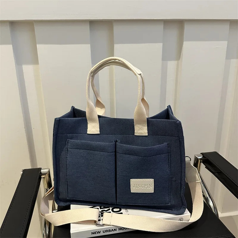 Simple Cotton And En Tote Texture Large Capacity Commuter Messenger Bag