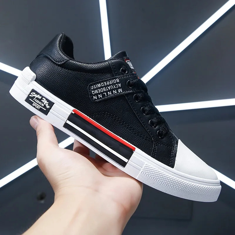 Canvas Autumn Leather Fashion new High-Top for Men Non-Slip Male Sneakers Flat Tenis Shoes Zapatillas Hombre