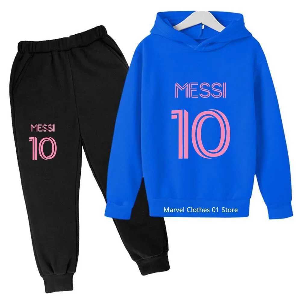 Meixi Printed Hoodie Set Kids Childrens Clothing Childrens Hoodies Leggings 2-piece Set Boys and Girls Casual Sportswear X241228