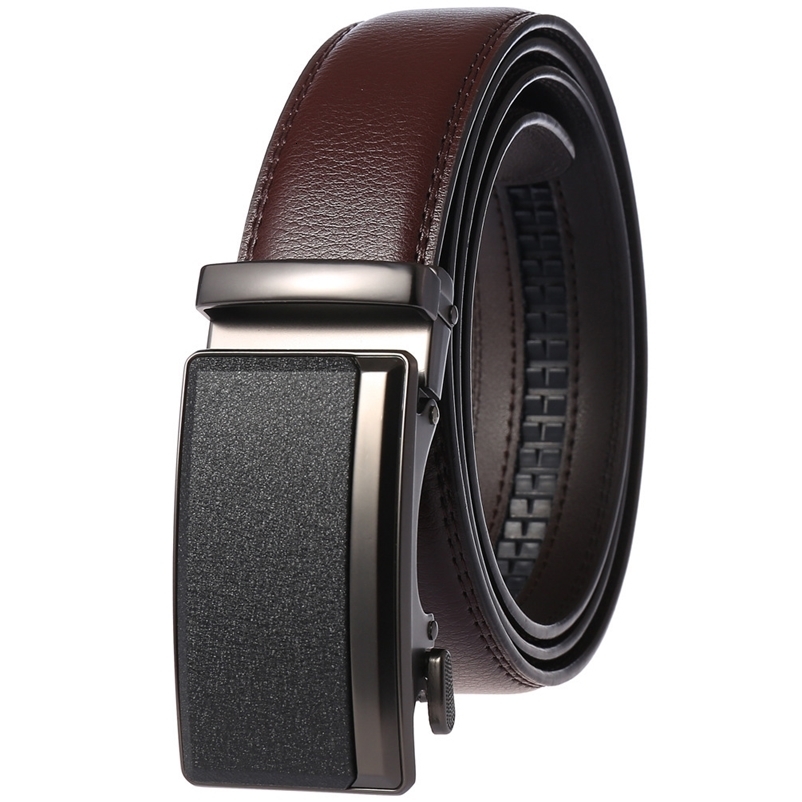 Mens Leather Belts Fashion Automatic Buckle Cowskin Male Belts Black Brown 3.5cm 241227