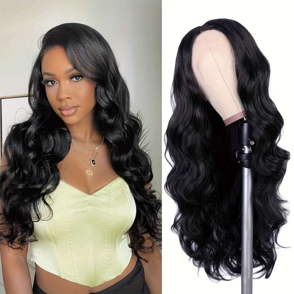 Women's Front Wig 13 * 4 Lace Wave Long Roll Synthetic Hair Wigs Kq2 Kq2