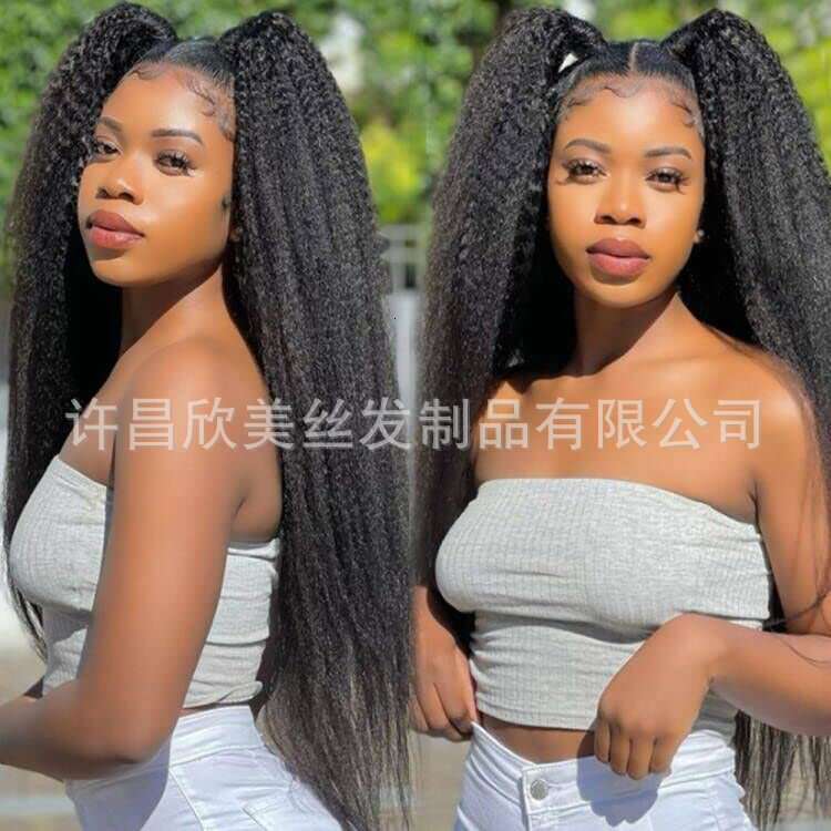 13 * 4 Front Lace Headband With Acrylic Pattern, Curly Real Wig, Straight Hair Kq1 Kq1