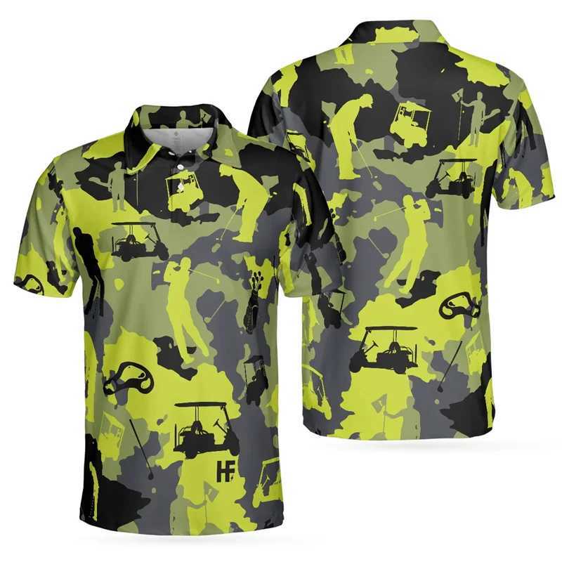Camouflage ing 3D printed short sleeved mens shirt shirt casual outdoor T-shirt Harajuku button shirt shirt X2412281