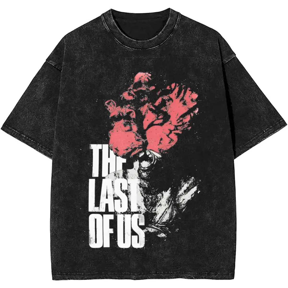 The Last Of Us T Shirts Hip Hop Washed Short Slve Harajuku T-Shirts Vintage Men Women Strtwear Printed Tops Ts X241228