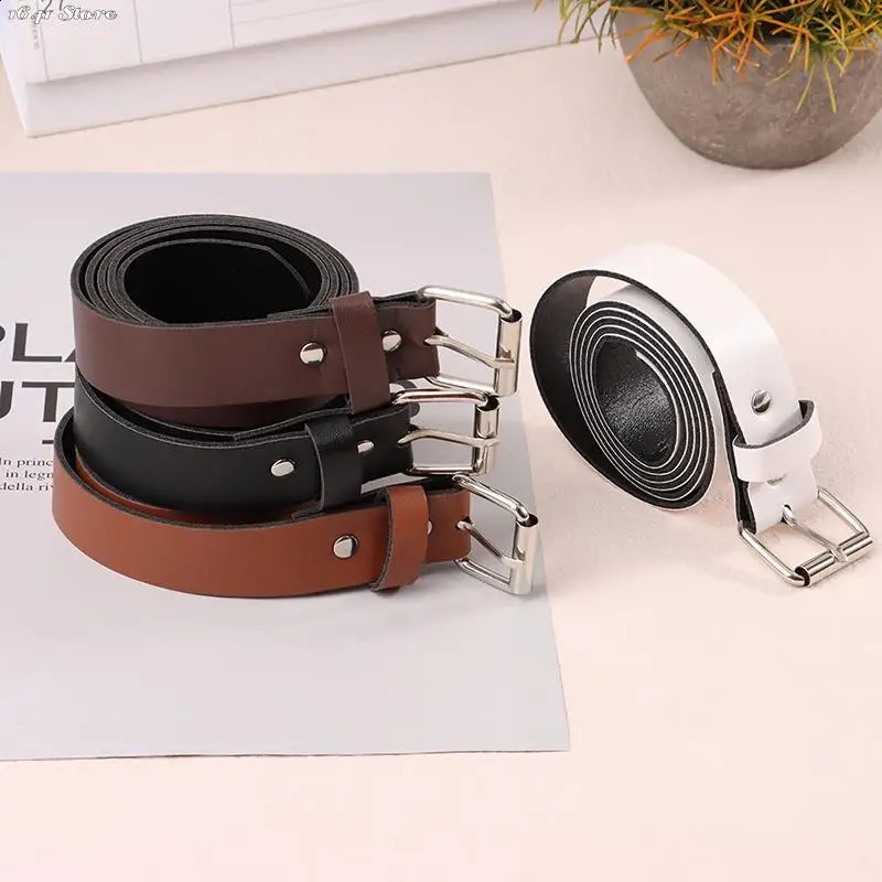 1Pc 100CM Leather Belt Fashion Waist Belts Metal Circle Buckle Waistband Pants Decorative Women Clothing Accesories 241225
