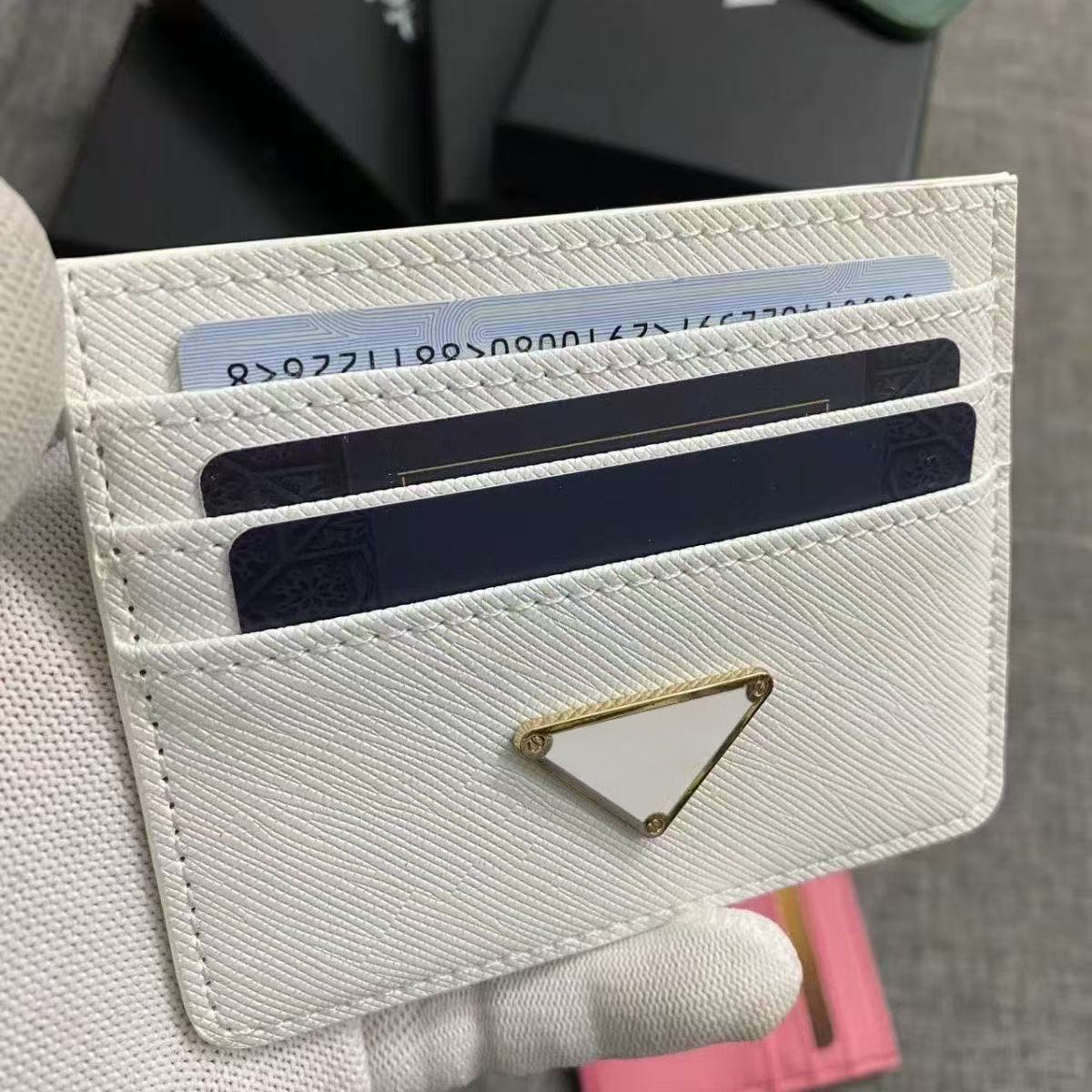 Saffiano designer bag genuine leather wallet Billfold Case Mini Card Coin Purse card holder For Men And Womens5889