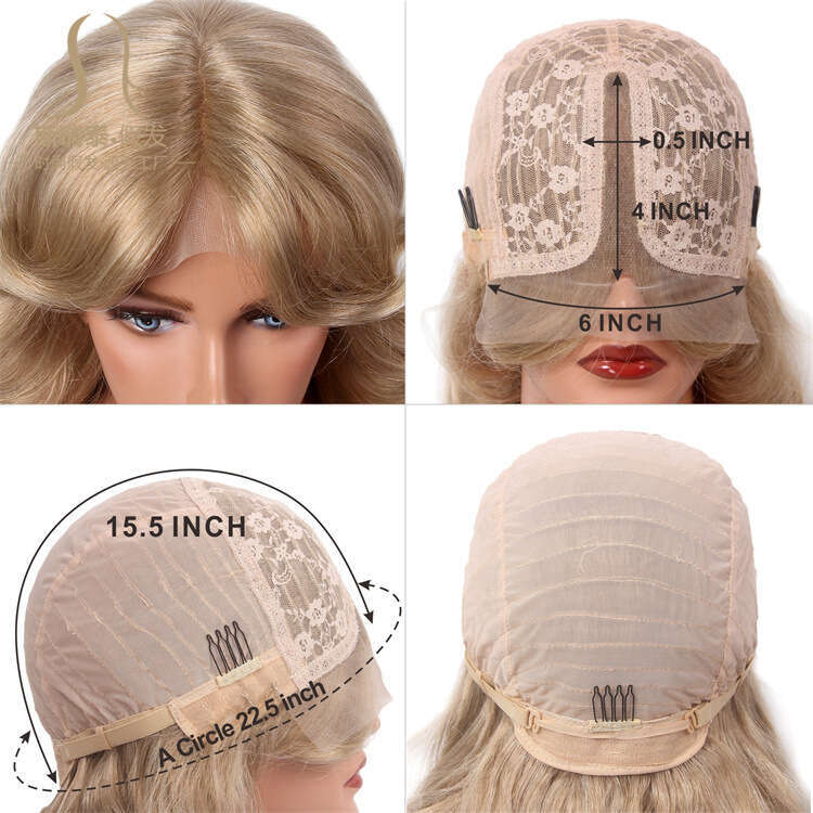 Front Front Small Imitation Human Hair Lace Wig With Bangs Kq2 Kq2
