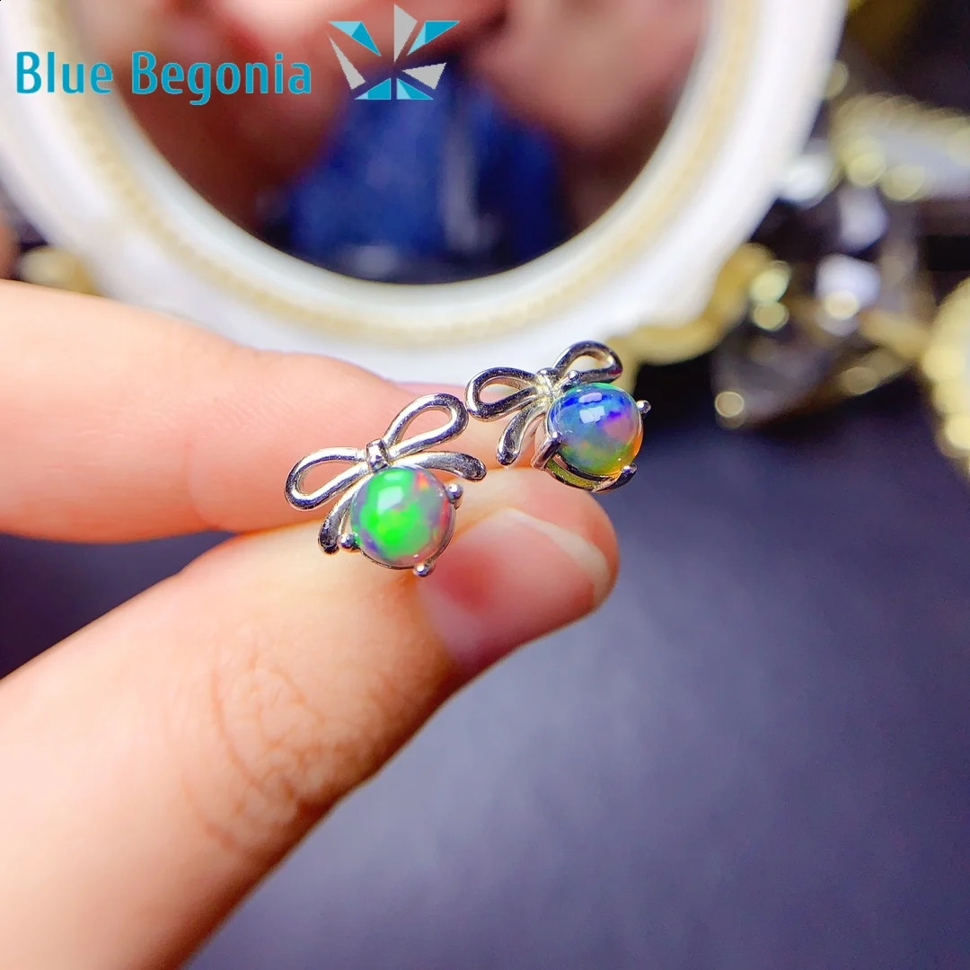 Natural Black Opal Earrings for Women Anniversary Gift 925 Sterling Silver Girl Friend 5*5MM Gemstones 241226