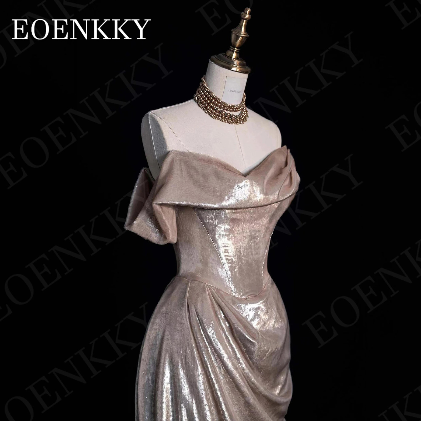 Saudi Arabia Off Shoulder Evening Dress Women Elegant Off The Shoulder Pleats Celebrity Party Dresses Sweep Train 241223