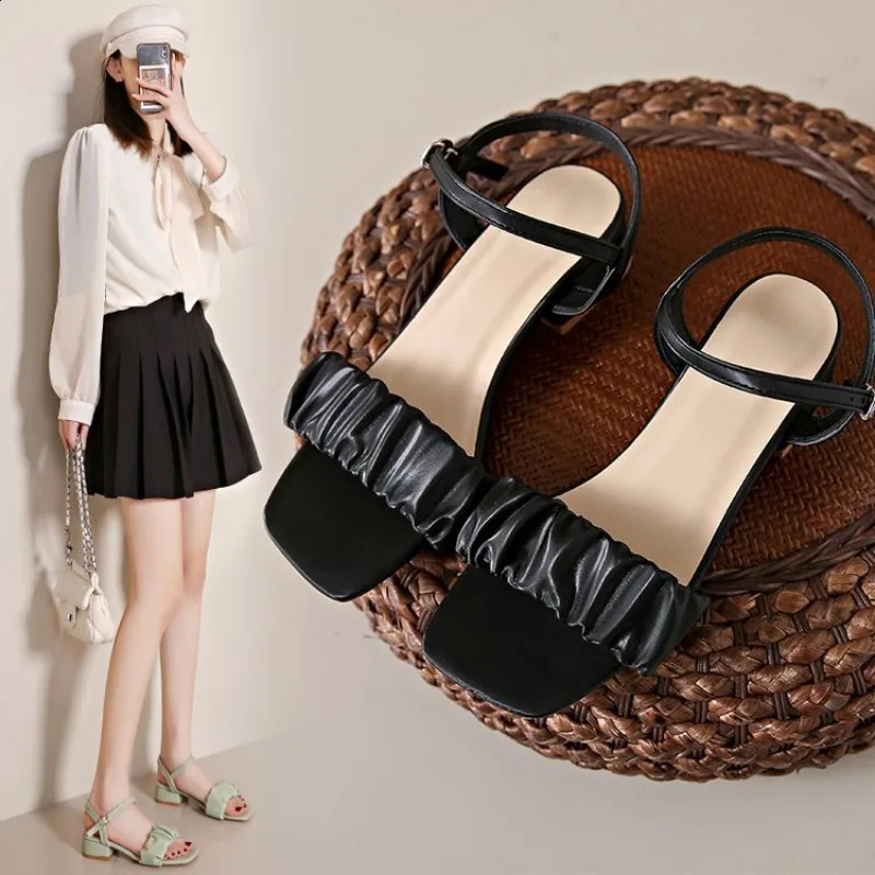 Sandals womens high heels with skirt in summer wear a line with temperament women shoes fairy style single casual 241228