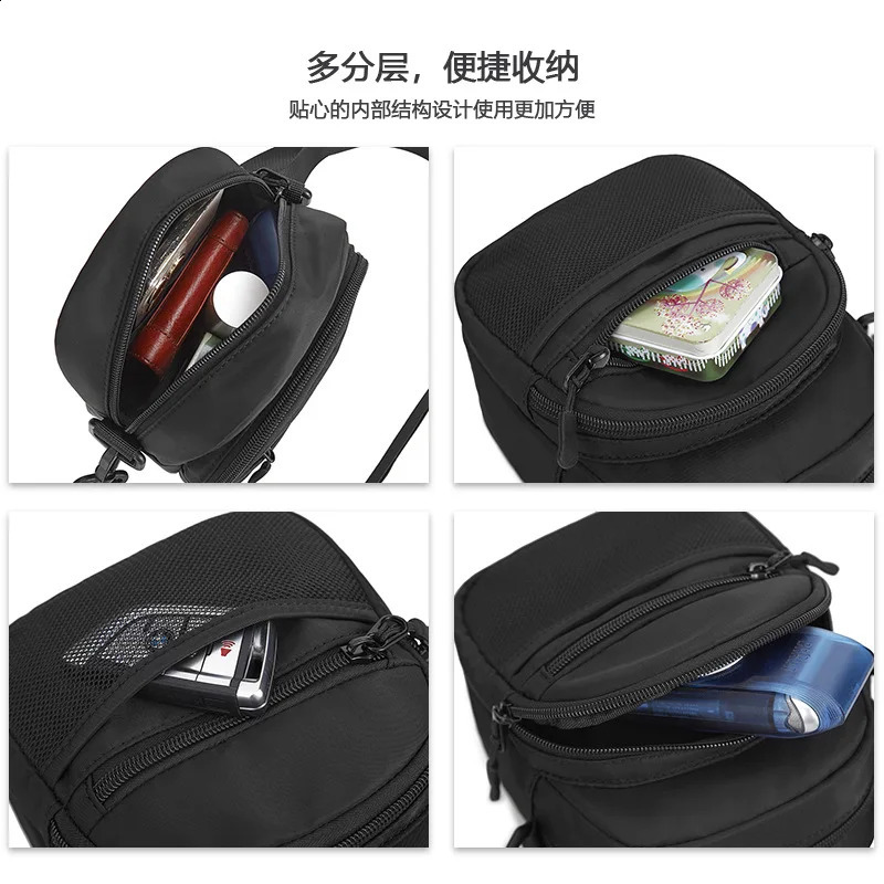 Mens Oxford Cloth Crossbody Purse for Young People Simple and Solid Color Small Shoulder Bag Street Style Phone 241227