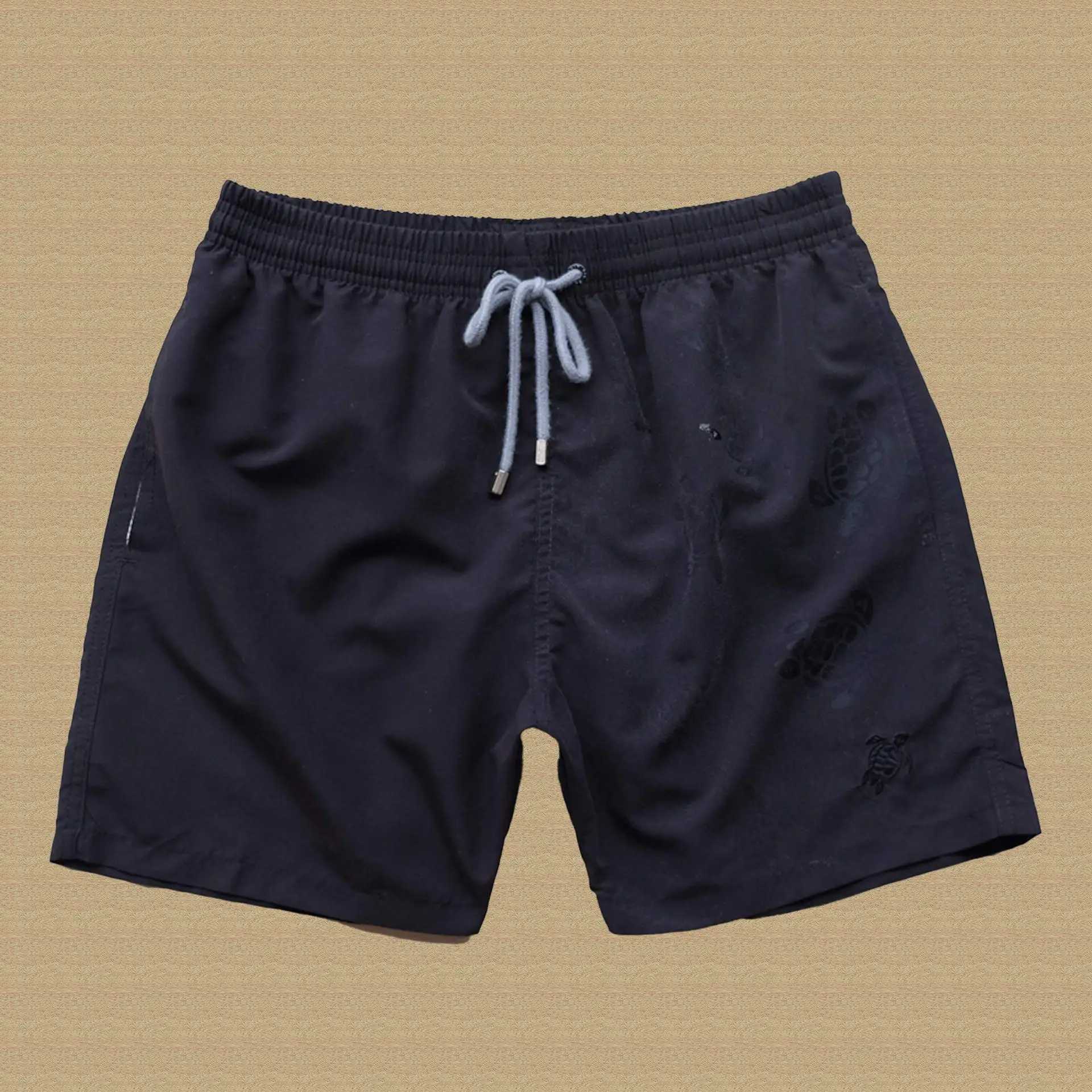 Summer solid color mens swimsuit beach shorts pocket sports casual Bermuda sportswear turtle brand mens shorts W241228