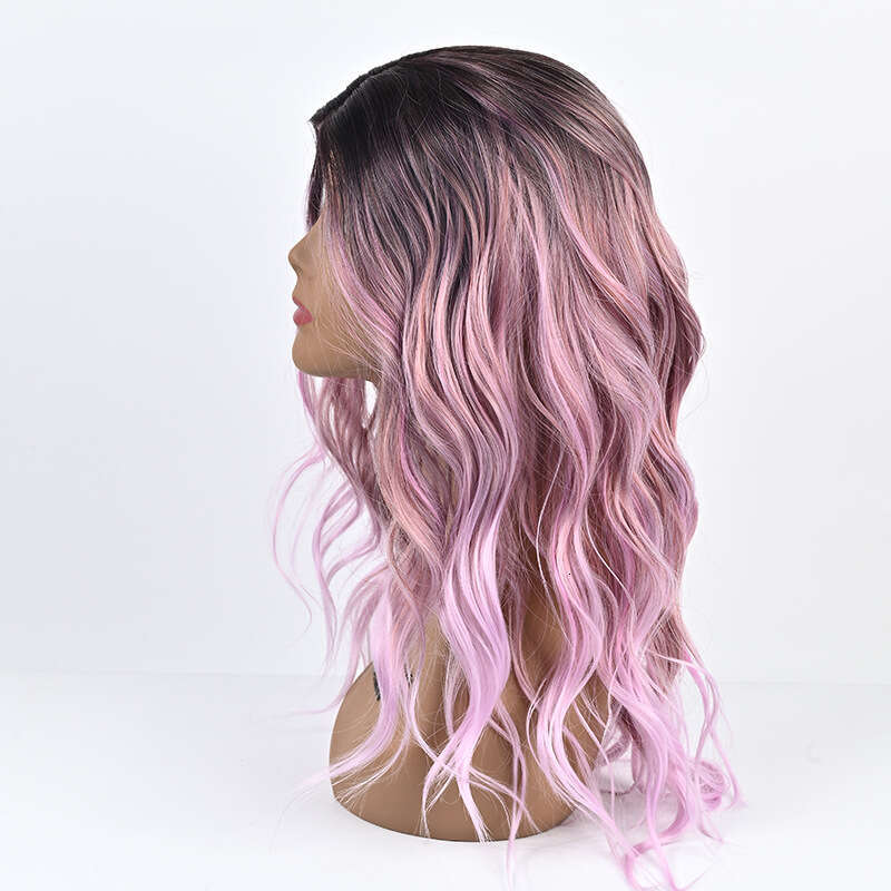 13 * 4 Wig Front Lace Synthetic Headband 20 Inch Gradient Medium Long Curly Hair Kq2 Kq2