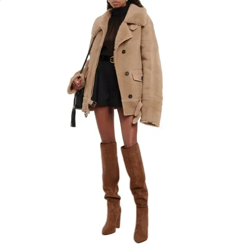 European and American Fashion High Heels Knee High Walking Boots Ladies British Style Versatile Suede Knight Boots 241228