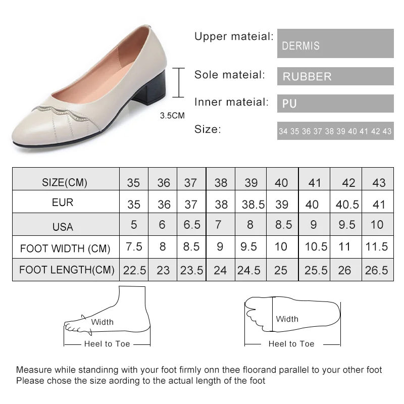 AIYUQI Dress Shoes Women Mid-heel Spring Genuine Leather Women's Office Shoes Large Size Work Shoes Women