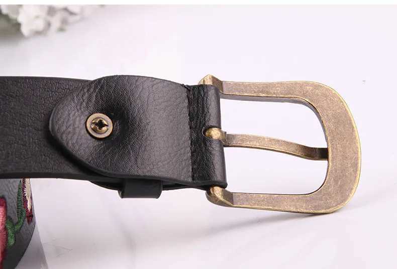 Newly embroidered floral decoration womens belt retro fashion womens classical Chinese style belt W241228