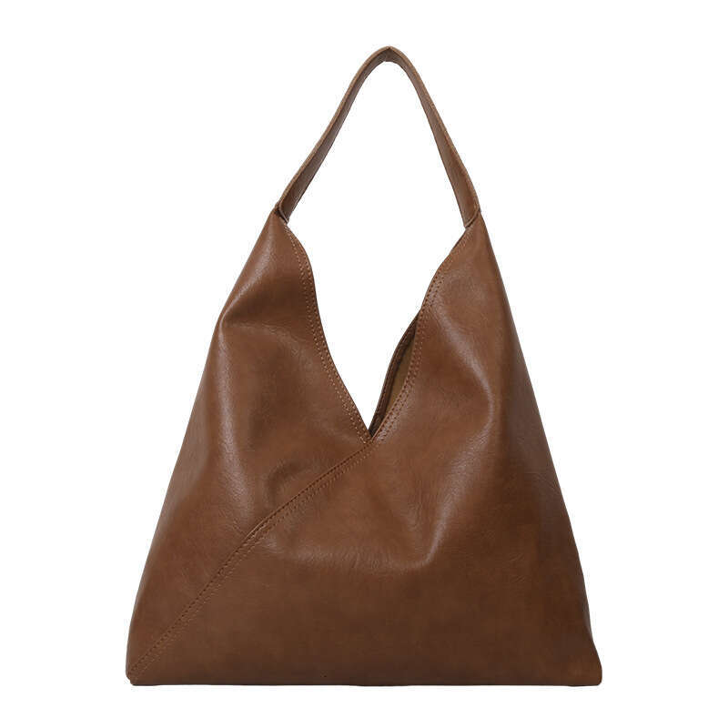 Soft Leather Retro Women's New Fashionable Large Capacity Single Shoulder Armpit Bag, Casual Versatile Commuting Tote Bag