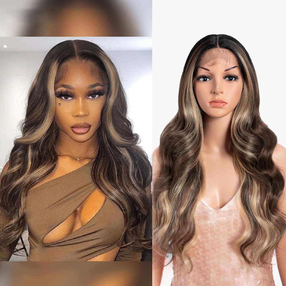 Front Lace Rebecca Wig, Women's Wavy Long Curly Hair, Synthetic Headband, Wig Kq2 Kq2