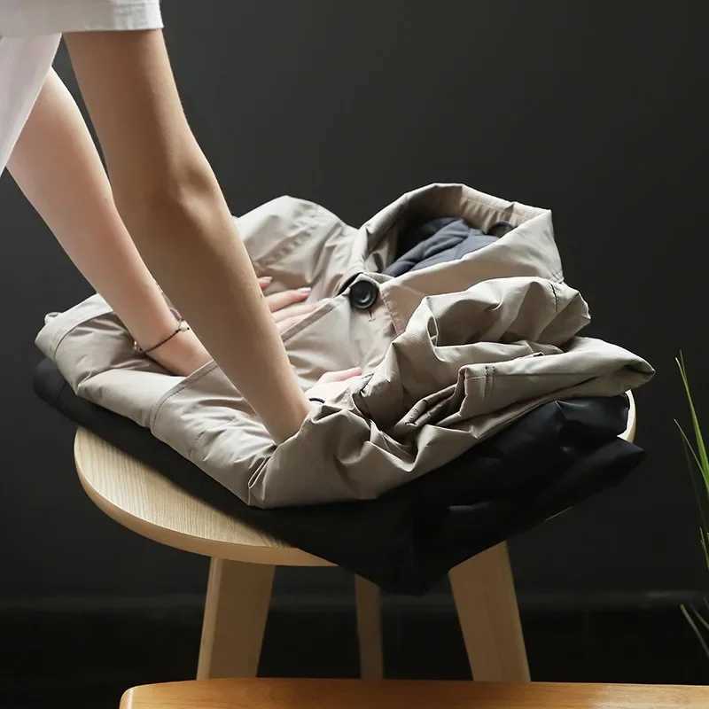 Windproof and warm medium length trench coat mens solid color street clothing windproof coat mens loose casual Japanese style jacket W241228