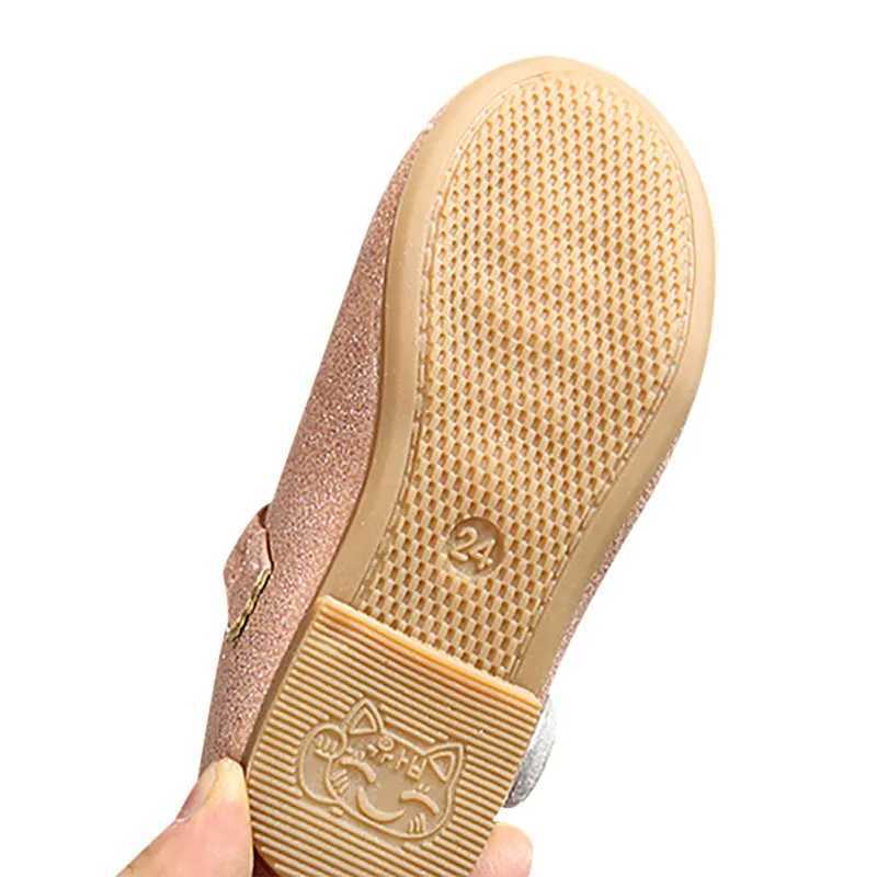 Spring Childrens Lace Bow Princess Shoes Toddler Girls Ballet Flats Shoes Girls Color Sequins Leather Soft Sold Shoes For 1-6T W241228
