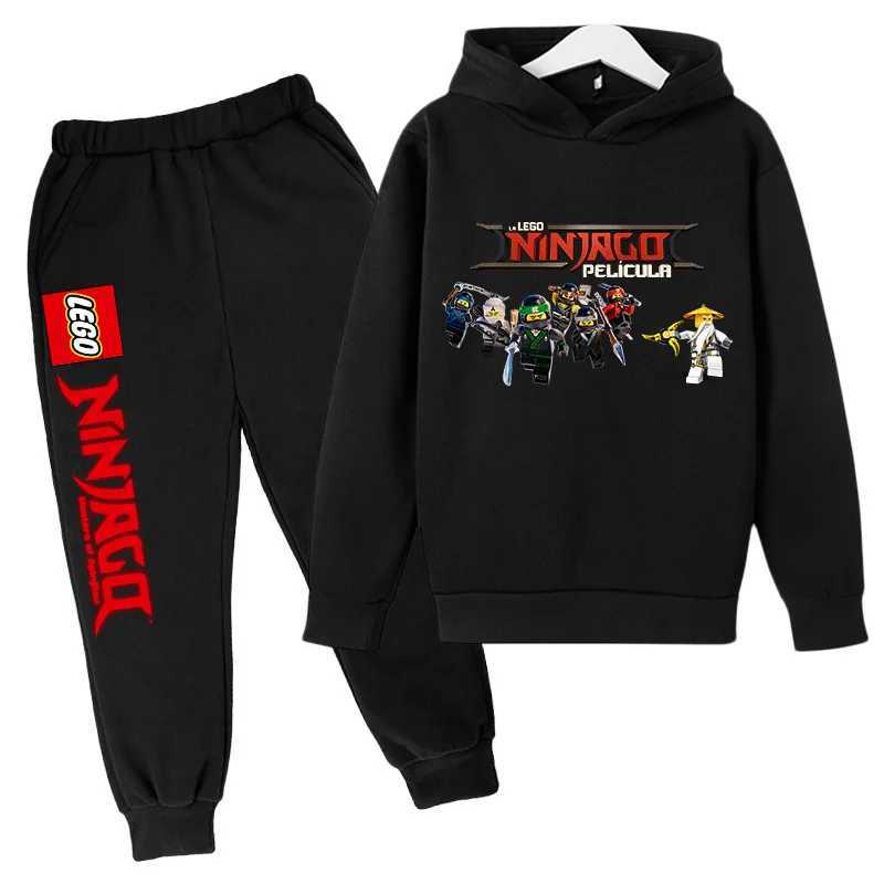 Phantom Ninja Hoodie cartoon Comics Anime printed CHIldren clothing CHIldren Boys Sweatshirt Hoodie set two-piece handsome X241228