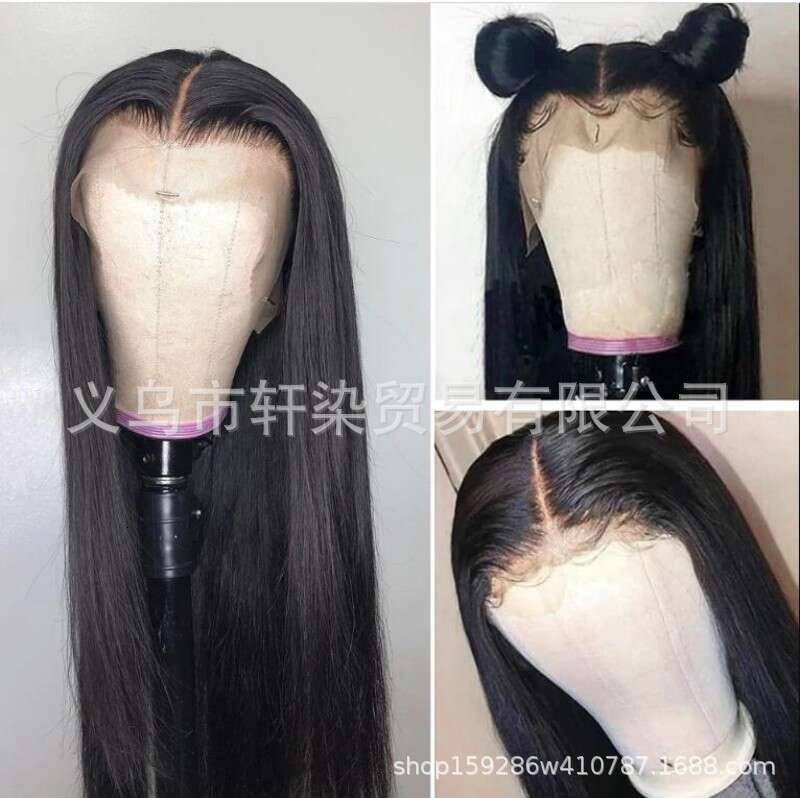 Front Wig For Women, Fashionable And Free, Black Long Straight Doll Hair, Synthetic Headband 13 * 4, Front Lace Kq2 Kq2
