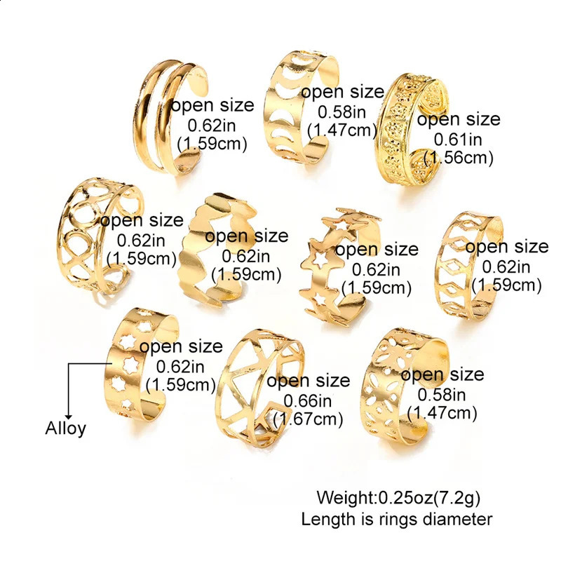 Alloy Toe Ring Set Women Open Beach Foot Accessories Fashion Jewelry 241225