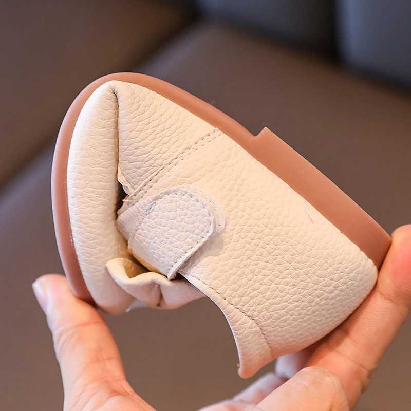 Baby Girls Princess Shoes Soft Leather Bowknot Cute Children Autumn Shoes 21-30 Toddler Light Comfy Solid Color Kids Flat Shoes W241228