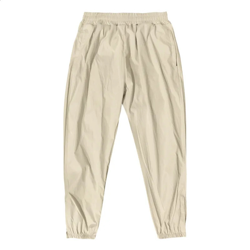 Mens Zippered Leg Casual Pants for Quick Drying Loose Straight Trouser Mens Sports and Fitness Exercise Slow Running Sweatpants Trackpants 241227