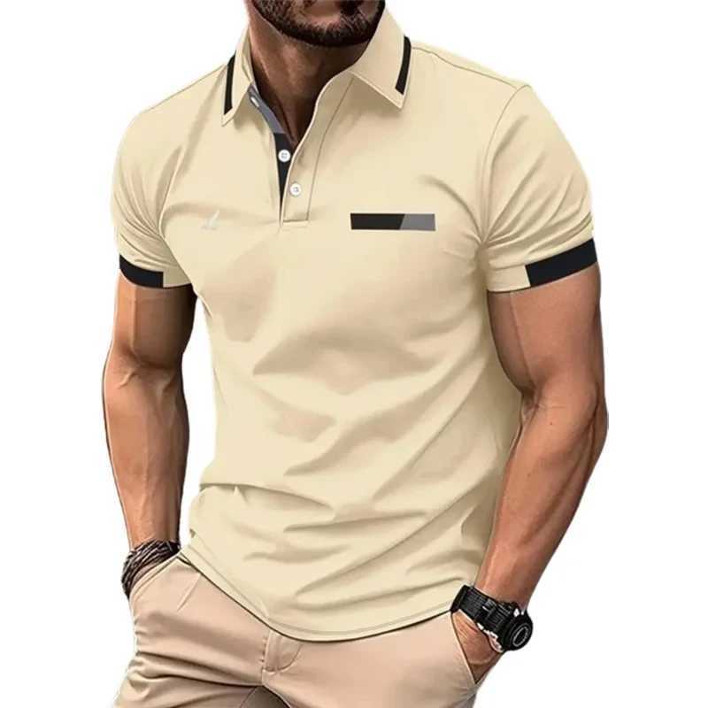 2024 Mens Casual Striped Colorful shirt Breathable Collar Short Sleeve shirt Shirt Mens Fitness Training Clothing X241228