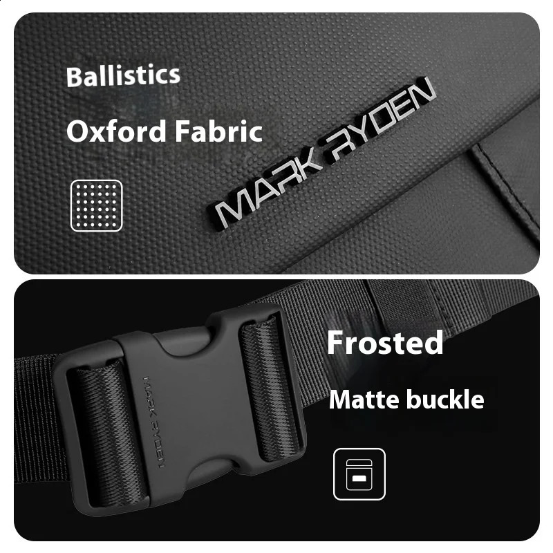 MARK RYDEN Men Waist Fanny Pack Bag Crossbody Bag Men Chest Bag Small Man Shoulder Bag Ykk Zipper Light weight 241228