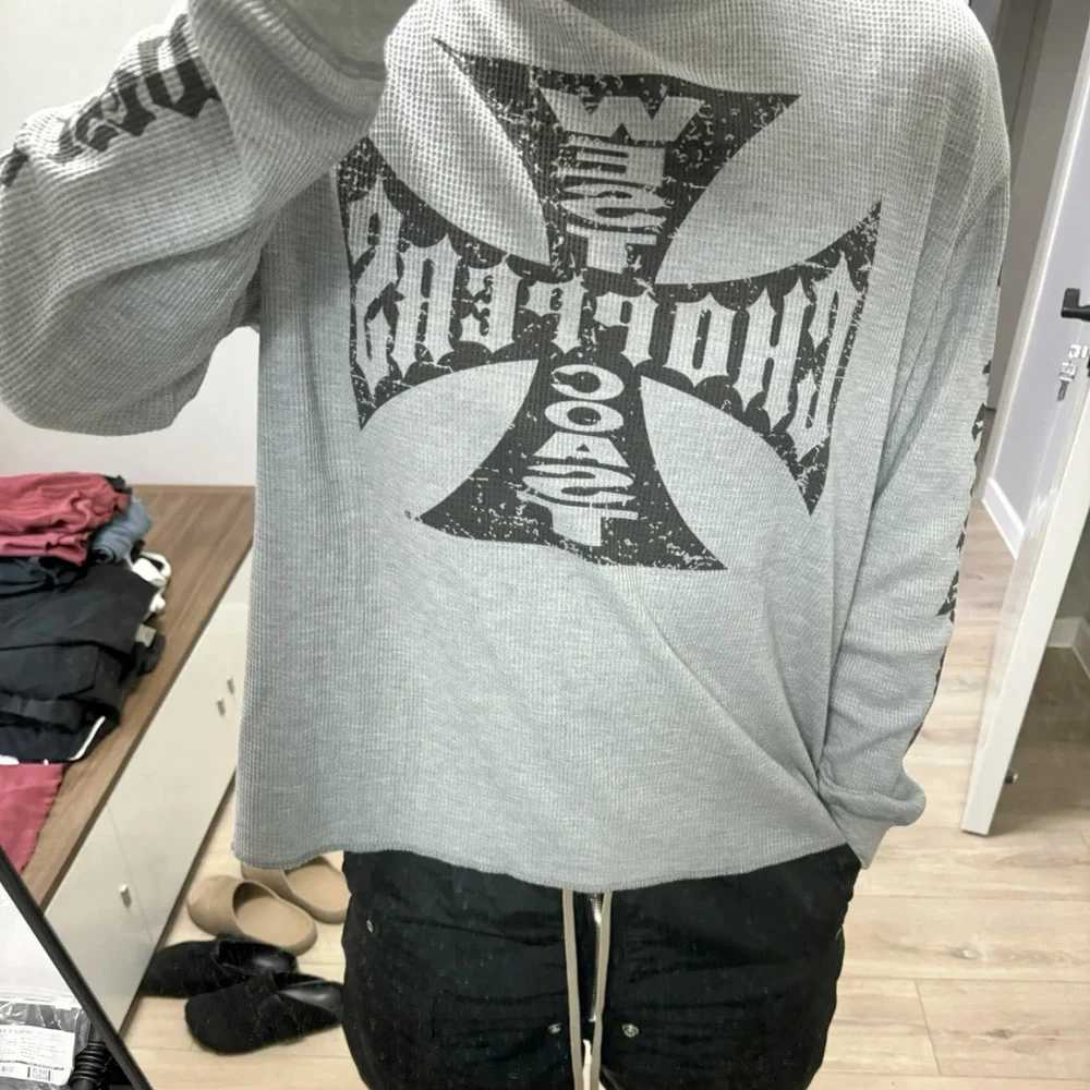 Trendy American Ins Mens Retro Loose T-shirt Summer Printed Long Sleeve Durable Y2K Simple Couple T-shirt Top X2412281