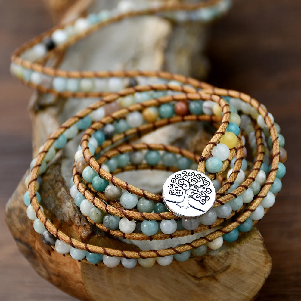Natural Stone Item Multi-layer Winding Bracelet Bohemian Womens Classic Versatile Handmade Jewelry 241227