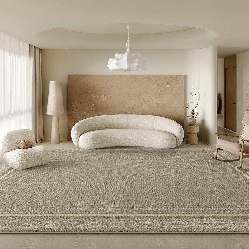 5078-418-58.9-Beige Striped Minimalist Rug Comfortable Large Area Living Room Rugs Refreshing Bedroom