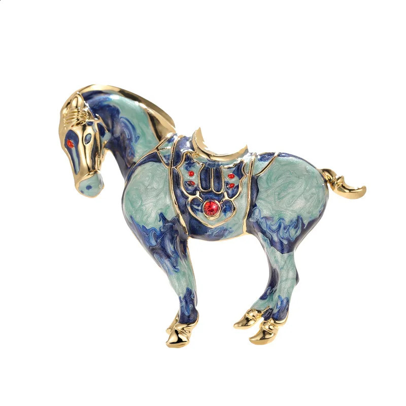 Chinese Style Enamel Horse Brooch Museum Style Animal Brooch Pin for Women Fashion Jewelry Gift 241227